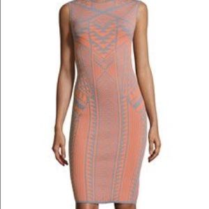 RVN Dress Size S Grey and Orange Geometric Print